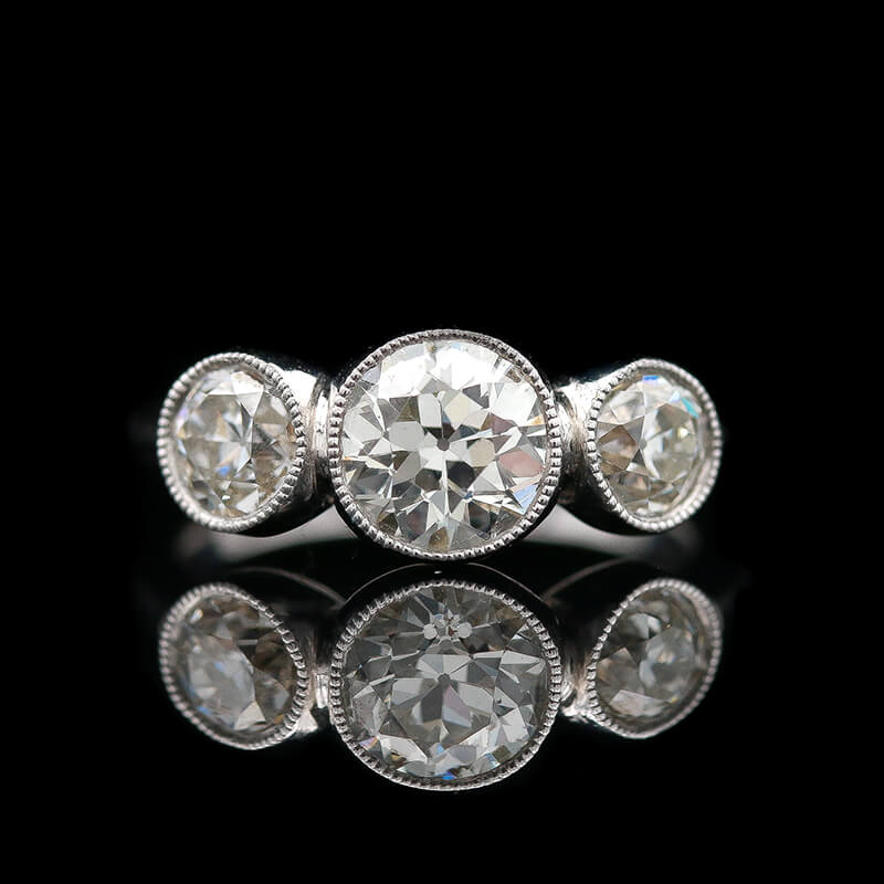1.21 CARAT EMILIE THREE OLD EUROPEAN CUT DIAMOND RING – Ashley Zhang Jewelry