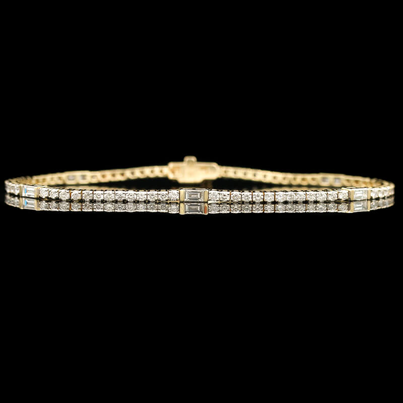 Princess and Baguette Shaped Diamond Tennis Bracelet (B0422) – R&R Jewelers