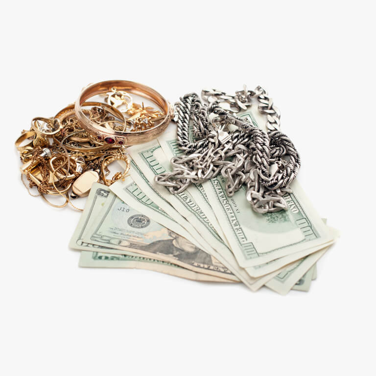 a pile of money and rings on top of each other
