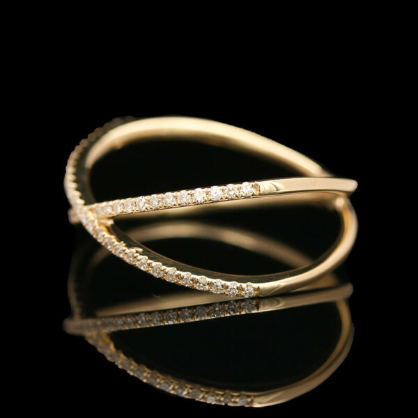 a gold ring with diamonds on it
