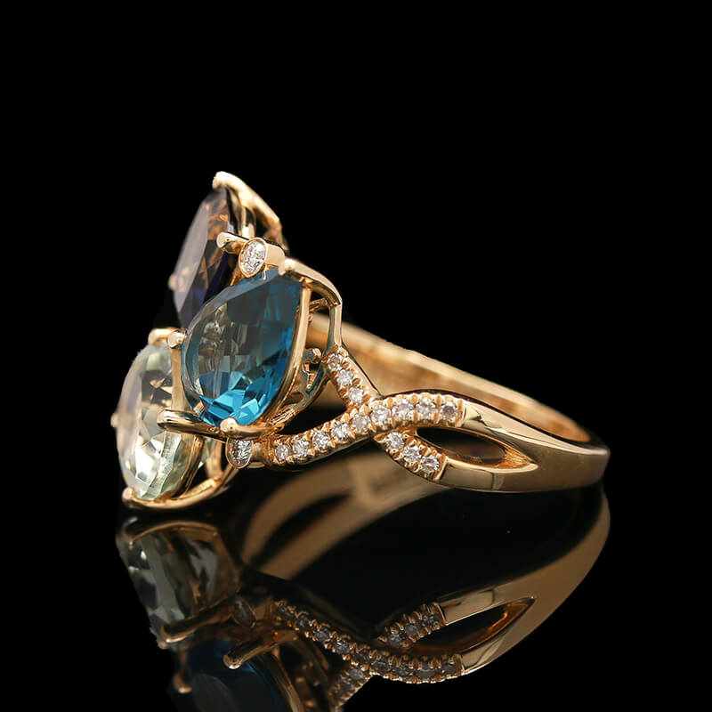 Natural Mens Swiss Blue Topaz Ring Original London Blue Topaz Stone Ring  For Men | eBay