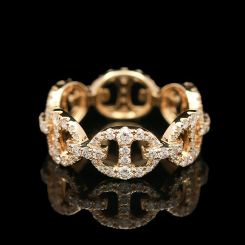 an 18k yellow gold and diamond ring