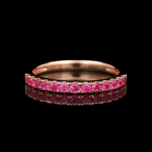 a pink diamond ring on a black background