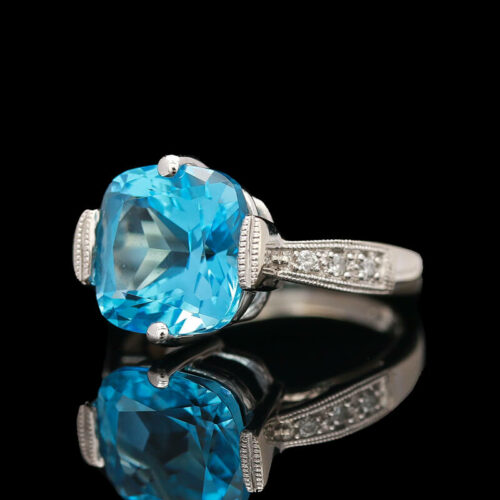 a blue topazte and diamond ring