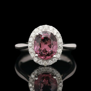 a pink tourmaline and diamond ring