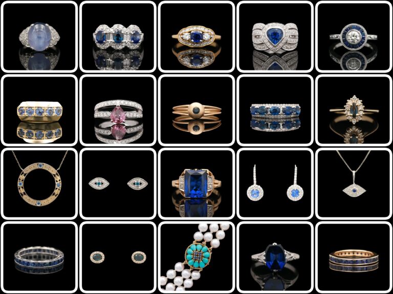a collage of different rings and bracelets