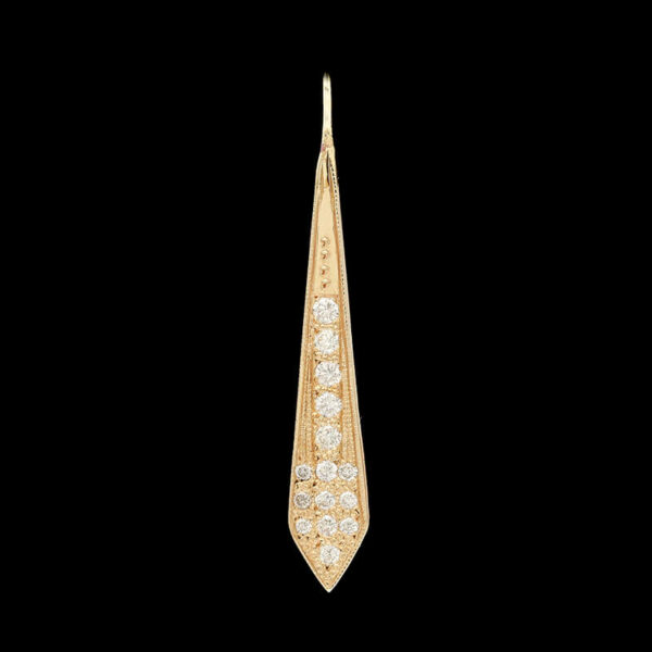 a gold and diamond tie brooch
