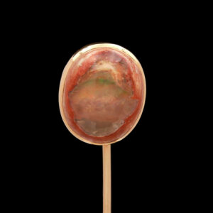 a lollipop with an image of the eye on it