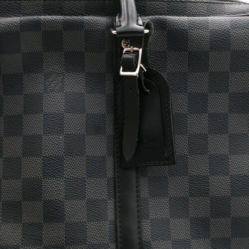 a close up of a black and gray bag