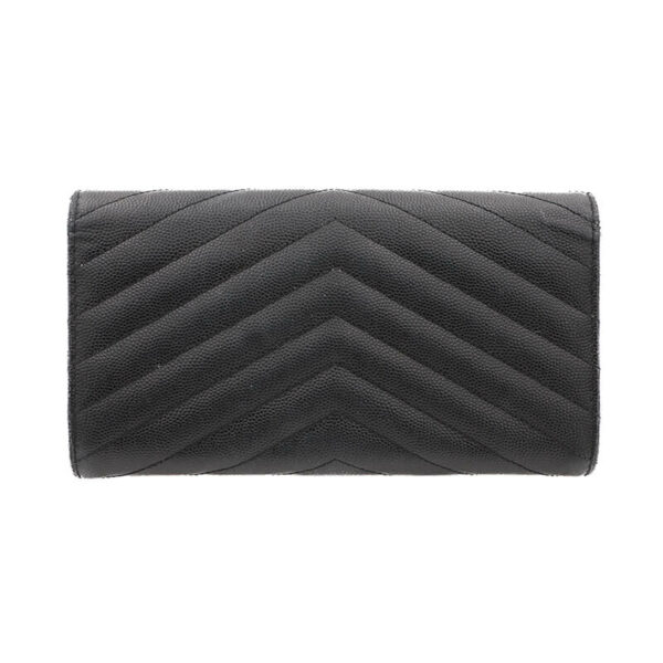 a black wallet with a chevron pattern
