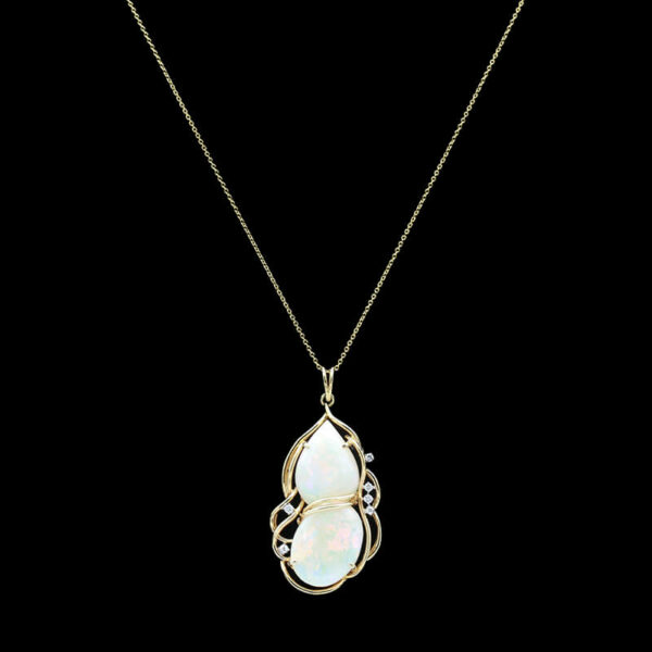 a necklace with a white stone in the center