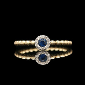 a diamond and sapphire ring