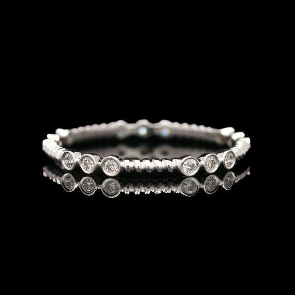a white gold and diamond band