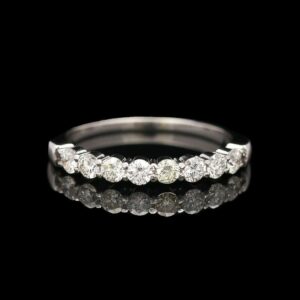 14k White Gold 0.48 CTW Diamond Half Eternity Band