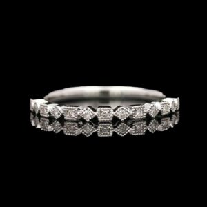 14k White Gold 0.13 CTW Diamond Geometric Band