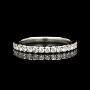 18k White Gold 0.65 CTW Diamond Half Eternity Euro Shank Band