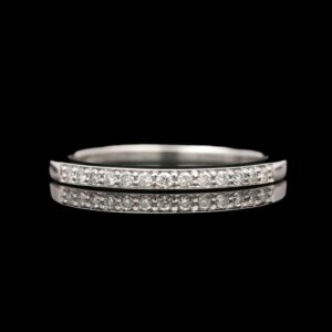 14k White Gold 0.20 CTW Diamond Faux Channel Band