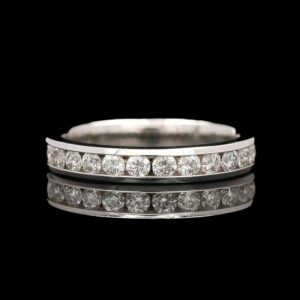14k White Gold 0.36 CTW Channel Set Diamond Band