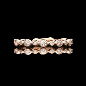 14k Rose Gold 0.31 CTW Bezel Set Diamond Band