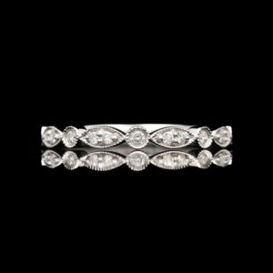 14k White Gold 0.15 CTW Diamond Stackable Ring