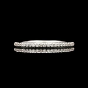 14k White Gold Hald Pave Diamond Band