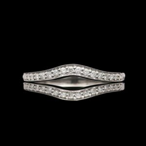 14k White Gold Gabriel & Co. Chevron Pavè Diamond Band
