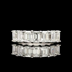 14k White Gold 2.40 CTW Emerald Cut Diamond Ring