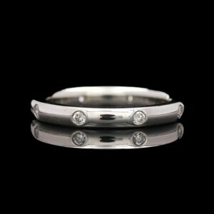 14k White Gold Flush Set 0.12 CTW Diamond Ring