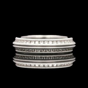 14k White Gold 0.04 CTW Diamond Eternity Guard Bands