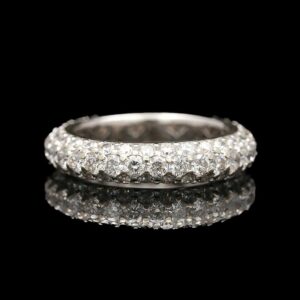 18k White Gold 3.00 CTW Pave Diamond Eternity Band