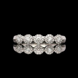 14k White Gold Diamond Cluster Band from Shy Creation