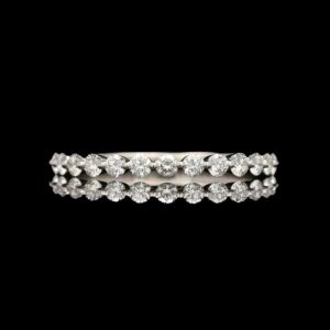 14k White Gold Half Eternity Diamond Band by Henri Daussi