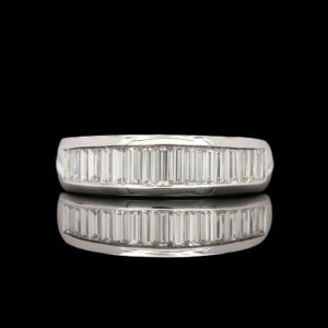 18k White Gold and Diamond Baguette Band