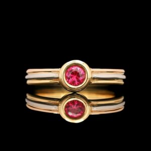 Two-Tone 18k Gold & Ruby Ring