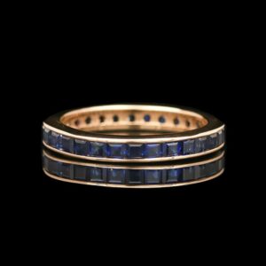 Vintage 14k Yellow Gold & Sapphire Eternity Band