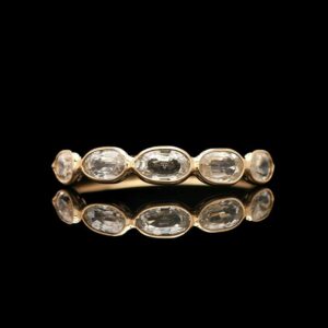 18k Yellow Gold 5-Stone White Sapphire Ring