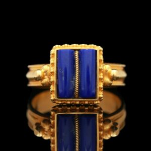 22k Yellow Gold Lapis Lazuli Cabochon Ring