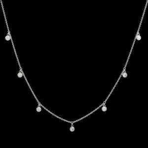 14k White Gold 0.35 CTW Dancing Diamond by the Yard Necklace