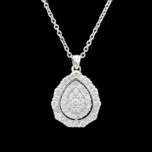 14k White Gold 0.50 CTW Articulating Diamond Pendant Necklace