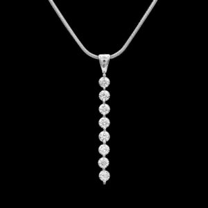 Platinum 0.50 CTW Diamond Drop Pendant on White Gold Snake Chain