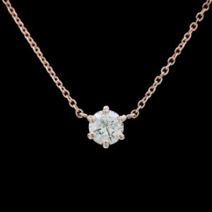 14k Rose Gold 0.38 CTW Diamond Solitaire Pendant Necklace