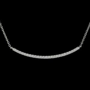 14k White Gold 0.25 CTW Diamond Bar Pendant Necklace