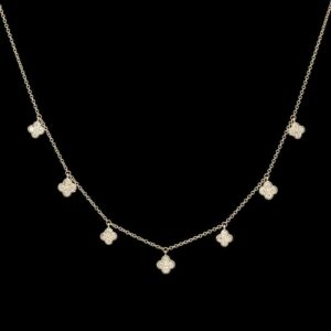 14k Yellow Gold 0.45 CTW Diamond Quatrefoil Charm Necklace