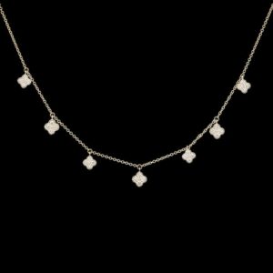 14k Yellow Gold Quatrefoill Diamond Necklace
