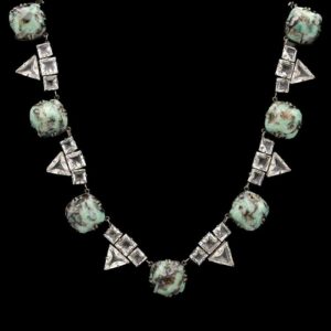 Art Deco Art Glass & Crystal Necklace