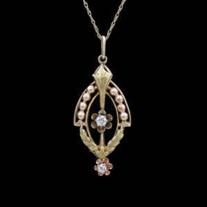 Gold Victorian Two-Tone Diamond Lavalier Pendant