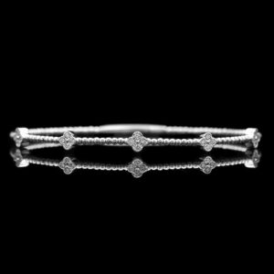 14k White Gold 0.32 CTW Flexible Diamond Bangle