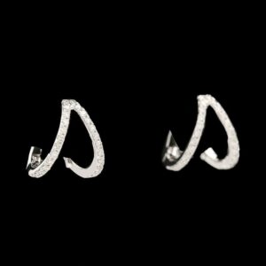 14k White Gold 0.26 CTW Double Hoop Earrings