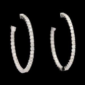 18k White Gold 1.54 CTW Diamond Inside-Out Hoops