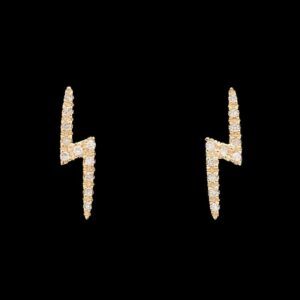 14k Yellow Gold 0.07 CTW Diamond Lightning Bolt Studs